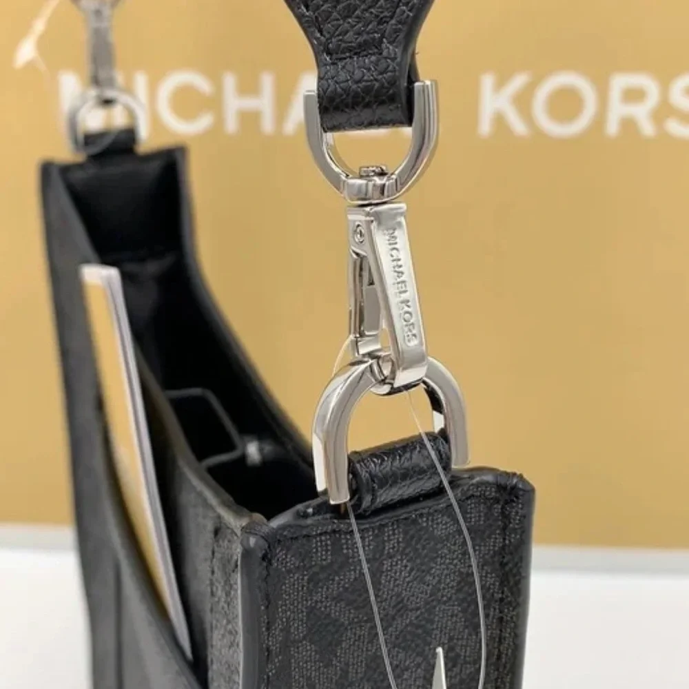 MICHAEL KORS Briley Small Logo Messenger Bag BLACK SIGNATURE COLOR - Picture 12 of 15